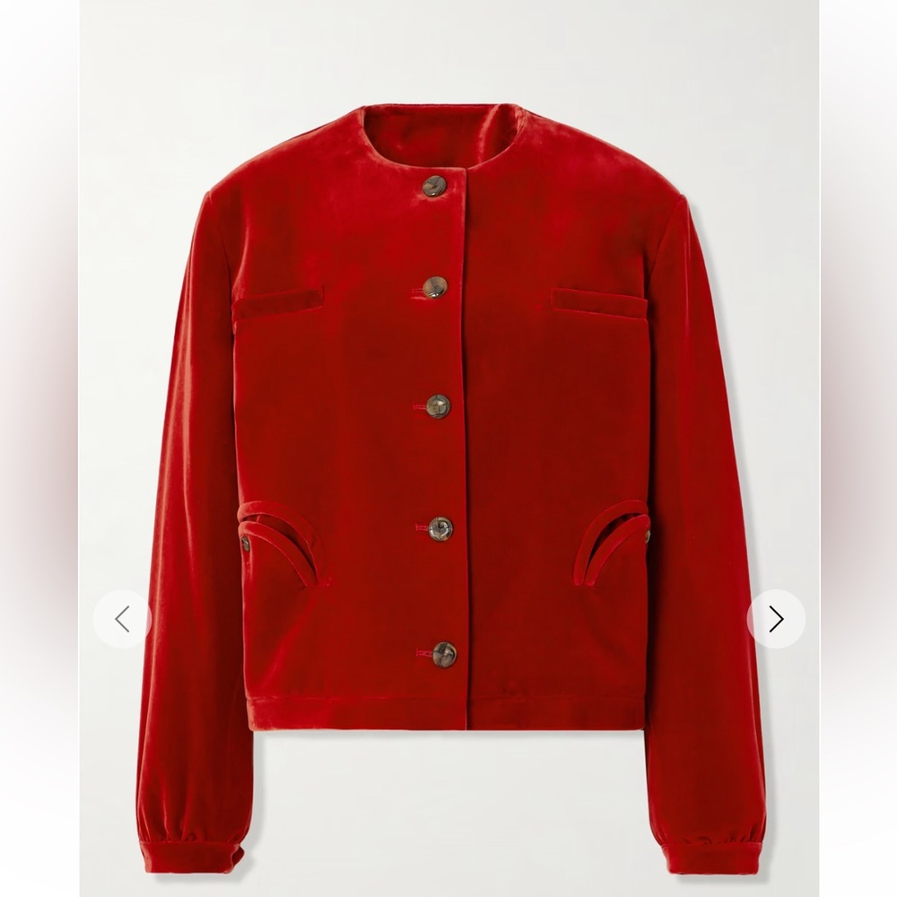 Blaze Milano NWT!!! Red Velvet Button-Front Jacket - Women